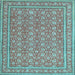 Square Machine Washable Persian Light Blue Traditional Rug, wshtr212lblu