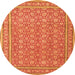 Machine Washable Persian Orange Traditional Area Rugs, wshtr212org