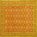 Square Persian Yellow Traditional Rug, tr212yw