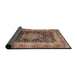 Sideview of Traditional Light Copper Gold Persian Rug, tr213