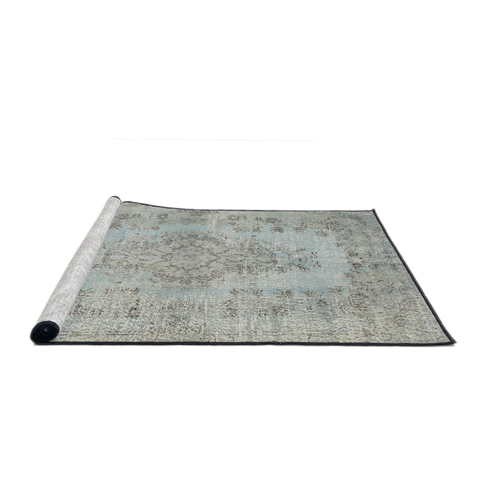 Sideview of Machine Washable Traditional Silver Gray Rug, wshtr2130
