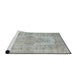 Sideview of Machine Washable Traditional Silver Gray Rug, wshtr2130