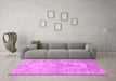 Machine Washable Persian Pink Traditional Rug in a Living Room, wshtr2130pnk