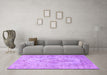 Machine Washable Persian Purple Traditional Area Rugs in a Living Room, wshtr2130pur