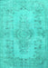 Machine Washable Persian Turquoise Traditional Area Rugs, wshtr2130turq