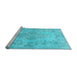 Sideview of Machine Washable Persian Light Blue Traditional Rug, wshtr2130lblu