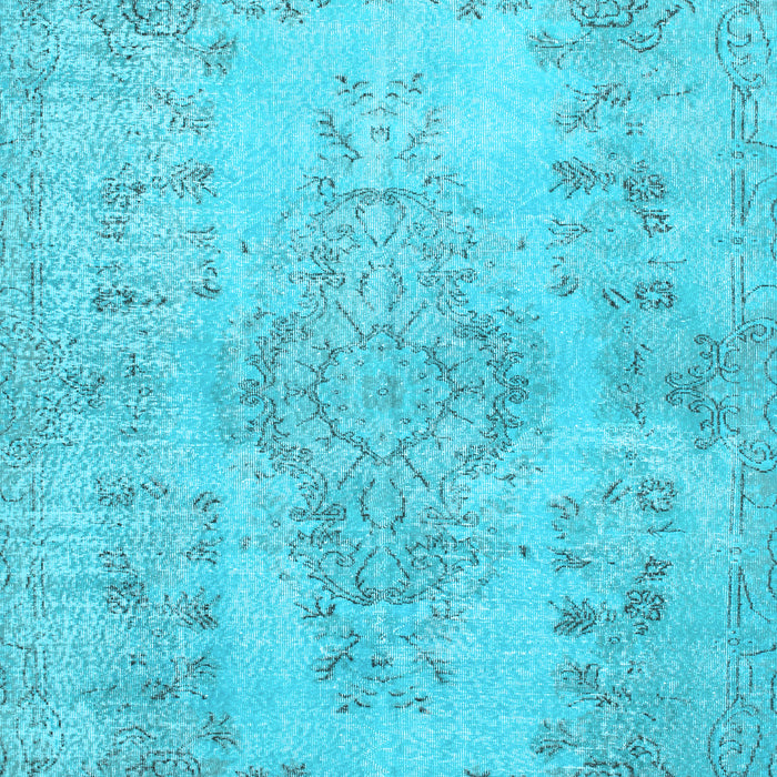 Machine Washable Persian Light Blue Traditional Rug, wshtr2130lblu
