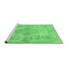 Sideview of Machine Washable Persian Emerald Green Traditional Area Rugs, wshtr2130emgrn