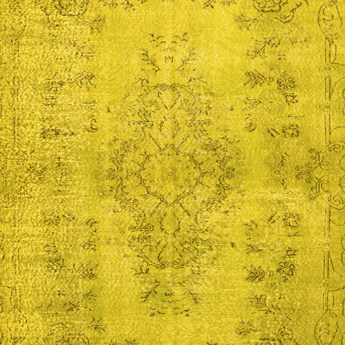 Machine Washable Persian Yellow Traditional Rug, wshtr2130yw