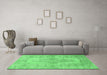 Machine Washable Persian Emerald Green Traditional Area Rugs in a Living Room,, wshtr2130emgrn