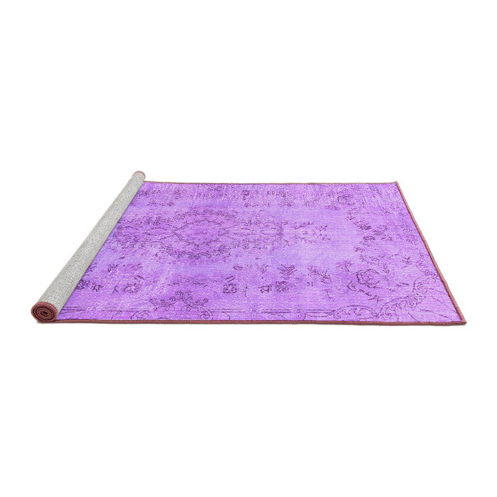 Sideview of Machine Washable Persian Purple Traditional Area Rugs, wshtr2130pur