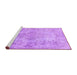 Sideview of Machine Washable Persian Purple Traditional Area Rugs, wshtr2130pur