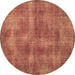 Round Persian Brown Bohemian Rug, tr2131brn