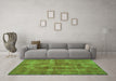 Machine Washable Persian Green Bohemian Area Rugs in a Living Room,, wshtr2131grn