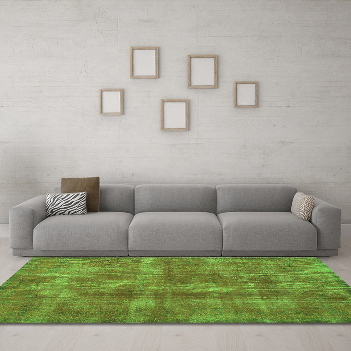 Machine Washable Persian Green Bohemian Area Rugs in a Living Room,, wshtr2131grn