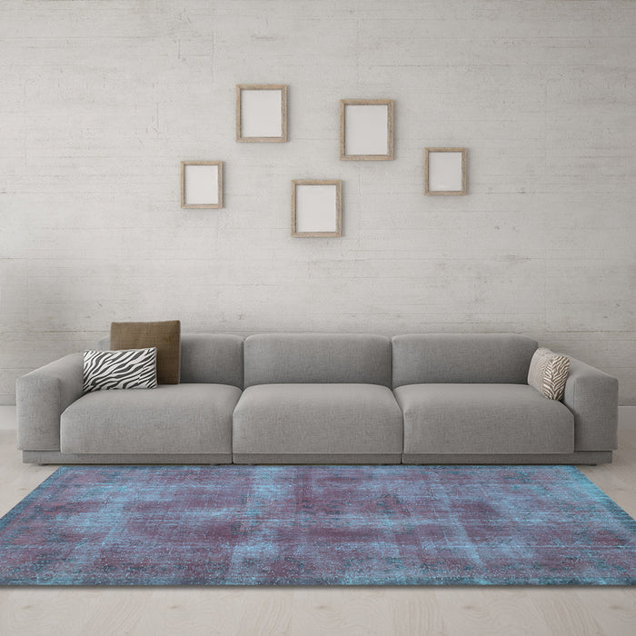 Machine Washable Persian Light Blue Bohemian Rug in a Living Room, wshtr2131lblu