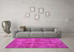 Machine Washable Persian Pink Bohemian Rug in a Living Room, wshtr2131pnk