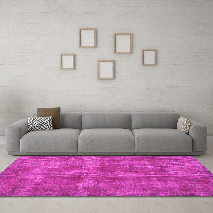 Machine Washable Persian Pink Bohemian Rug in a Living Room, wshtr2131pnk