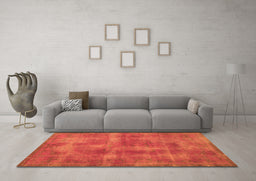 Machine Washable Persian Orange Bohemian Area Rugs in a Living Room, wshtr2131org