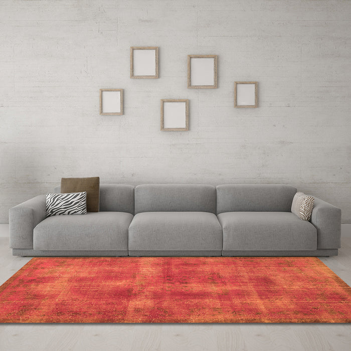 Machine Washable Persian Orange Bohemian Area Rugs in a Living Room, wshtr2131org