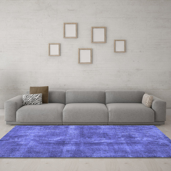 Machine Washable Persian Blue Bohemian Rug in a Living Room, wshtr2131blu