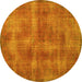 Round Persian Yellow Bohemian Rug, tr2131yw