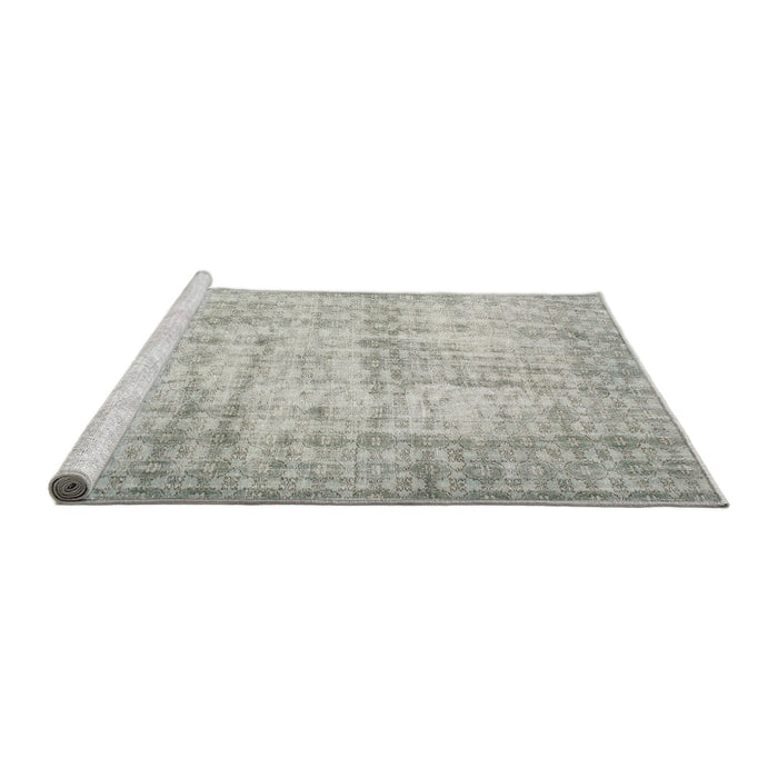 Sideview of Machine Washable Traditional Grey Gray Rug, wshtr2132
