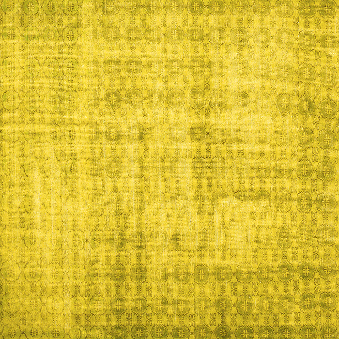 Square Machine Washable Persian Yellow Traditional Rug, wshtr2132yw