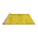 Sideview of Machine Washable Persian Yellow Traditional Rug, wshtr2132yw