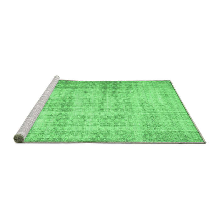 Sideview of Machine Washable Persian Emerald Green Traditional Area Rugs, wshtr2132emgrn