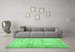 Machine Washable Persian Emerald Green Traditional Area Rugs in a Living Room,, wshtr2132emgrn