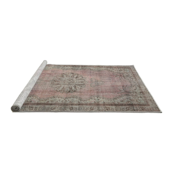 Sideview of Machine Washable Traditional Rose Dust Purple Rug, wshtr2133