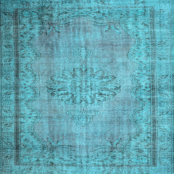 Square Machine Washable Persian Light Blue Traditional Rug, wshtr2133lblu