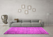 Machine Washable Persian Pink Traditional Rug in a Living Room, wshtr2133pnk