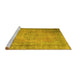 Sideview of Machine Washable Persian Yellow Traditional Rug, wshtr2133yw