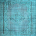 Square Persian Light Blue Traditional Rug, tr2133lblu