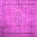 Square Machine Washable Persian Pink Traditional Rug, wshtr2133pnk