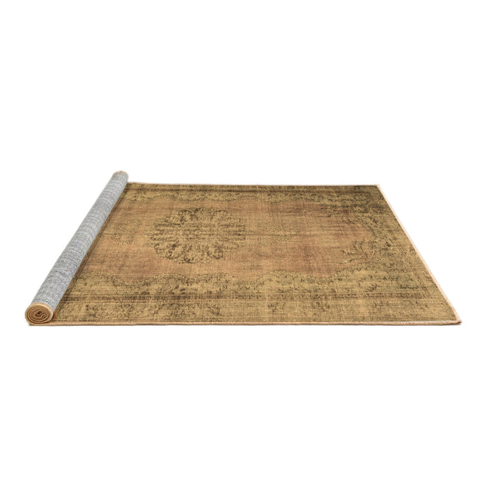 Sideview of Machine Washable Persian Brown Traditional Rug, wshtr2133brn