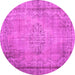 Round Persian Pink Traditional Rug, tr2133pnk