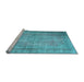 Sideview of Machine Washable Persian Light Blue Traditional Rug, wshtr2133lblu