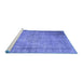 Sideview of Machine Washable Persian Blue Traditional Rug, wshtr2133blu