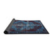 Sideview of Traditional Steel Blue Persian Rug, tr2134