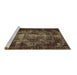 Sideview of Machine Washable Persian Brown Bohemian Rug, wshtr2134brn