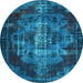 Round Persian Light Blue Bohemian Rug, tr2134lblu