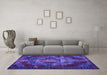 Machine Washable Persian Purple Bohemian Area Rugs in a Living Room, wshtr2134pur