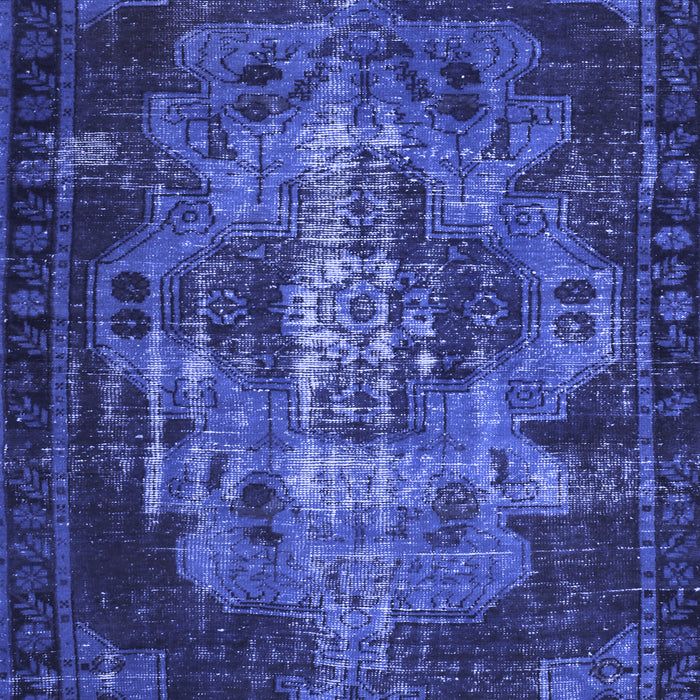 Machine Washable Persian Blue Bohemian Rug, wshtr2134blu