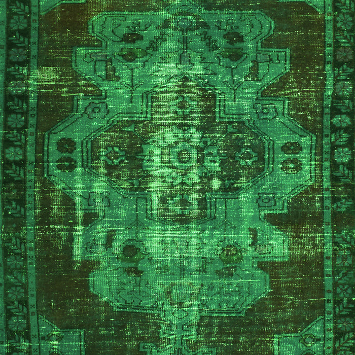 Serging Thickness of Machine Washable Persian Green Bohemian Area Rugs, wshtr2134grn