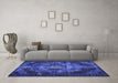 Machine Washable Persian Blue Bohemian Rug in a Living Room, wshtr2134blu