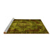 Sideview of Machine Washable Persian Yellow Bohemian Rug, wshtr2134yw