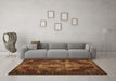 Machine Washable Persian Orange Bohemian Area Rugs in a Living Room, wshtr2134org